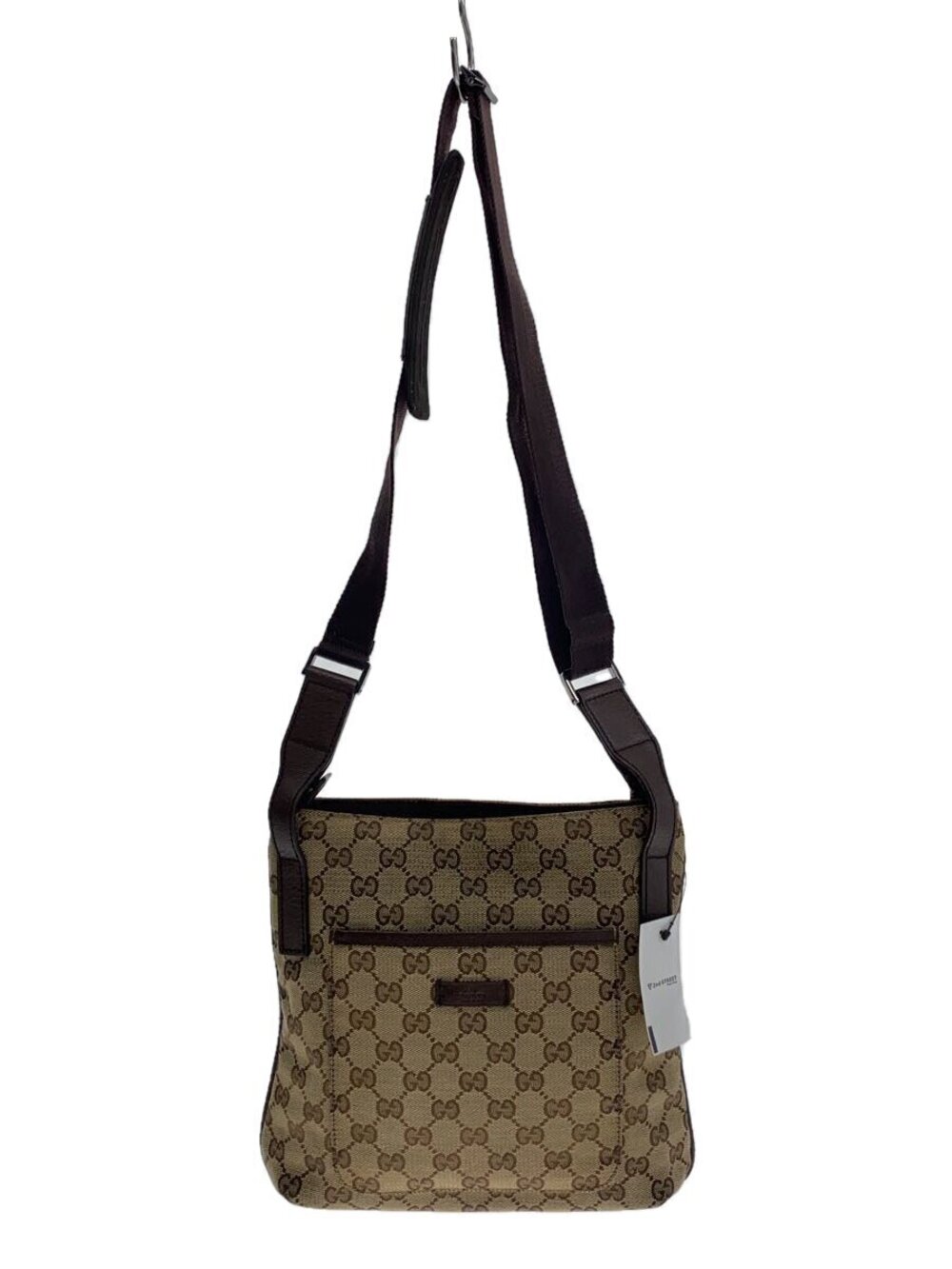 Gucci GG canvas crossbody camera shoulder bag beige monogram brown